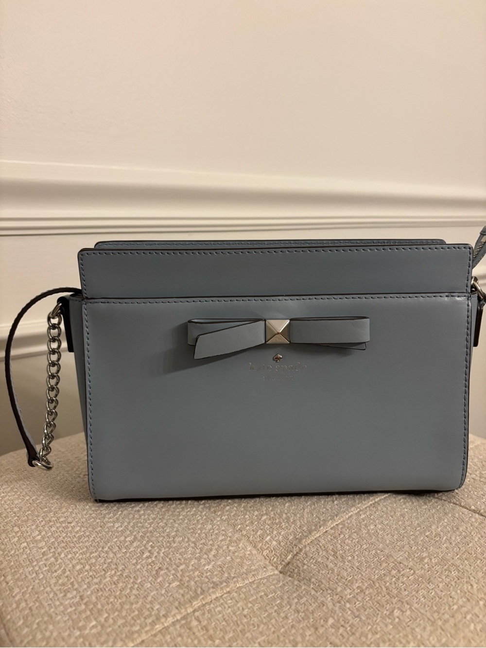 kate spade Slate Blue Leather Bow Crossbody